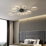 plafonnier moderne acrylique noir doré led clips facile chambre salon