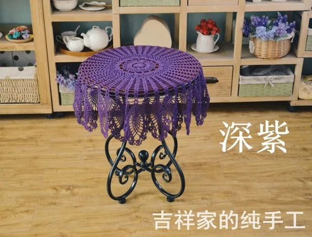 serviette table coton crocheté motif floral traditionnelle maison table manger blanc cassé