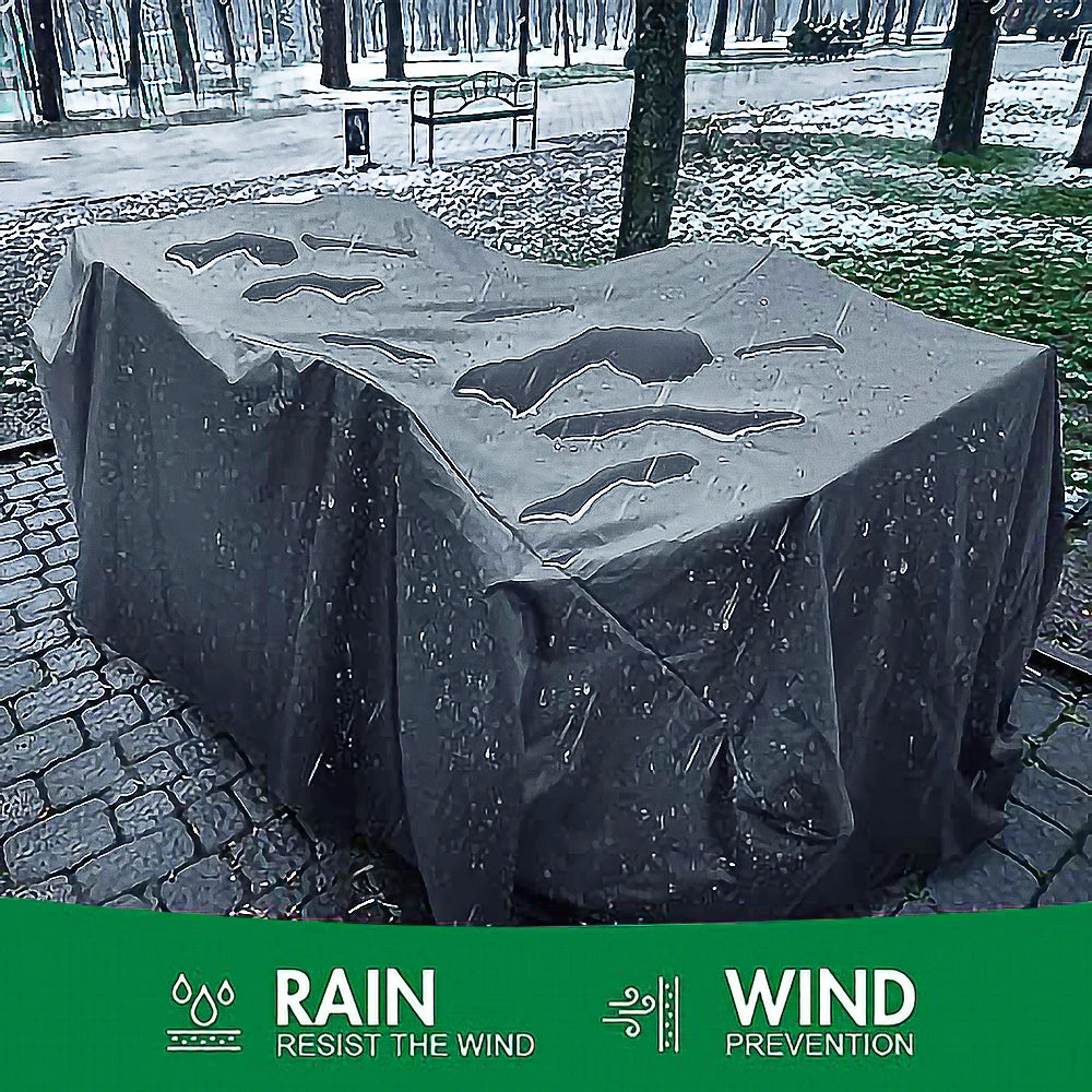 couverture meuble imperméable noire moderne cordons serrage taille 120x120x74CM