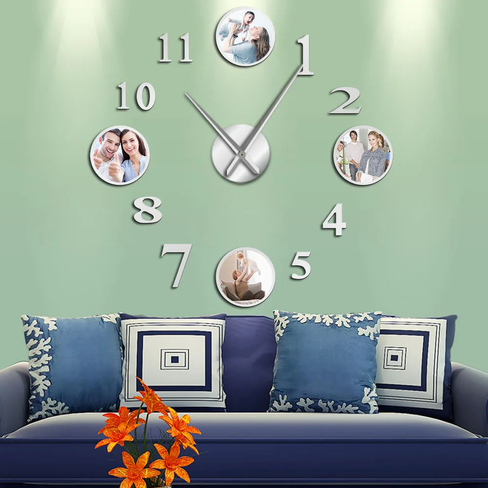 Horloge murale 100 cm personnalisée vue de face