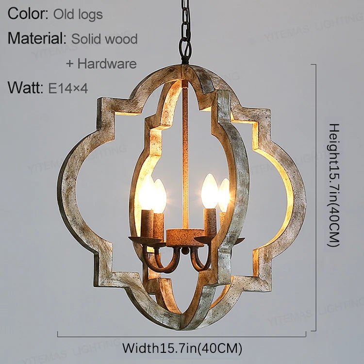 suspension lumineuse vintage gris clair brun finition rustique lumières ampoules E14