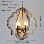 suspension lumineuse vintage gris clair brun finition rustique lumières ampoules E14