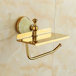 ensemble porte serviettes accessoires salle bain doré élégants classiques vintage vis fixations double porte