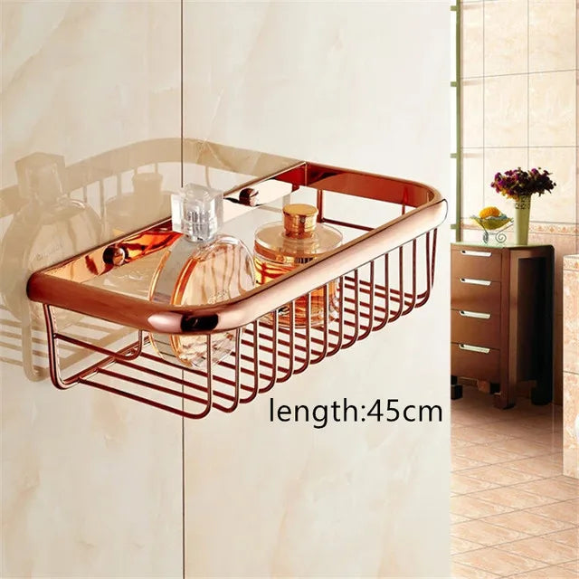 ensemble porte serviettes moderne rose doré salle bain fixations murales lisses opaques