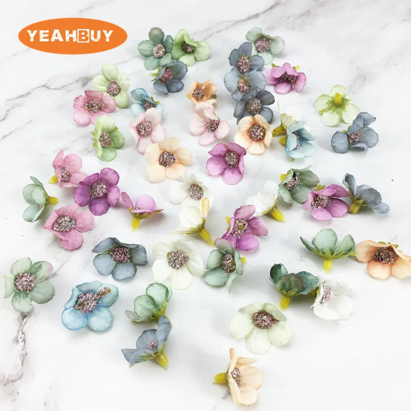 petites fleurs artificielles miniatures décoration mariage scrapbooking bricolage fleurs soie multicolores