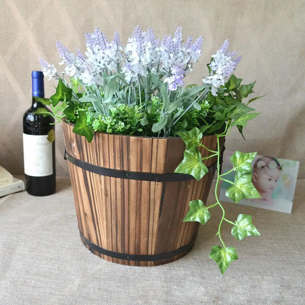 pots bois pliables rustiques champêtre miniatures décoration extérieure respectueux environnement
