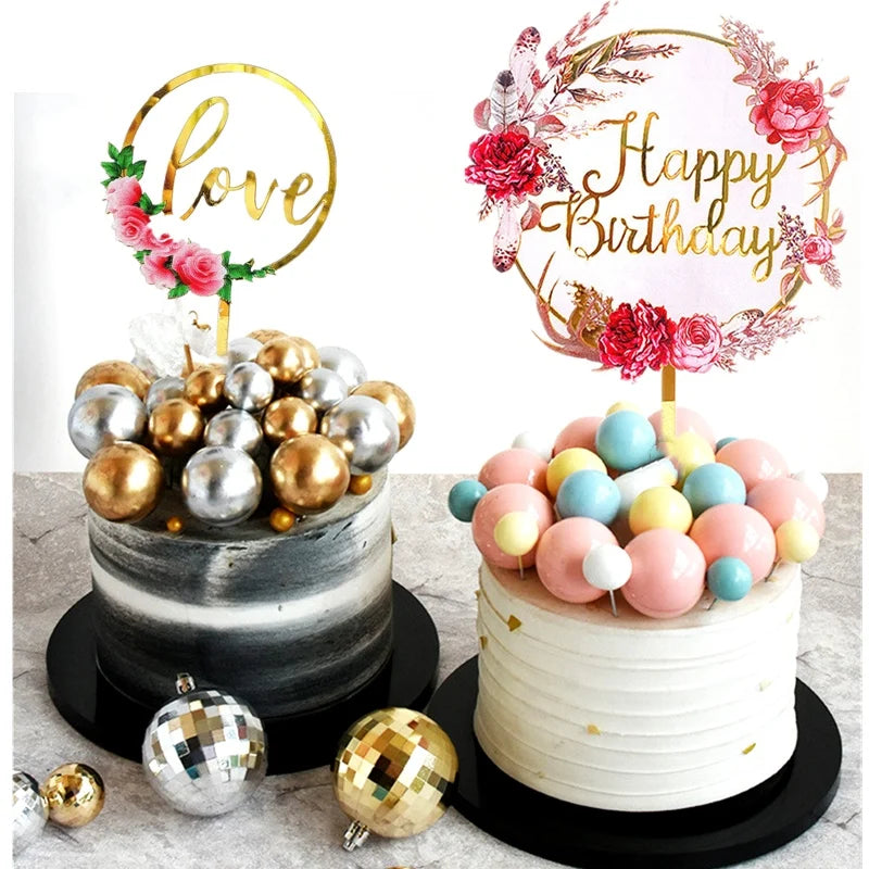 Set de 40 toppers gâteau acryliques personnalisables