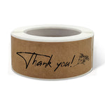 autocollants kraft thank you ruban élégant minimaliste coeurs blancs pack 120 stickers enveloppes cadeaux