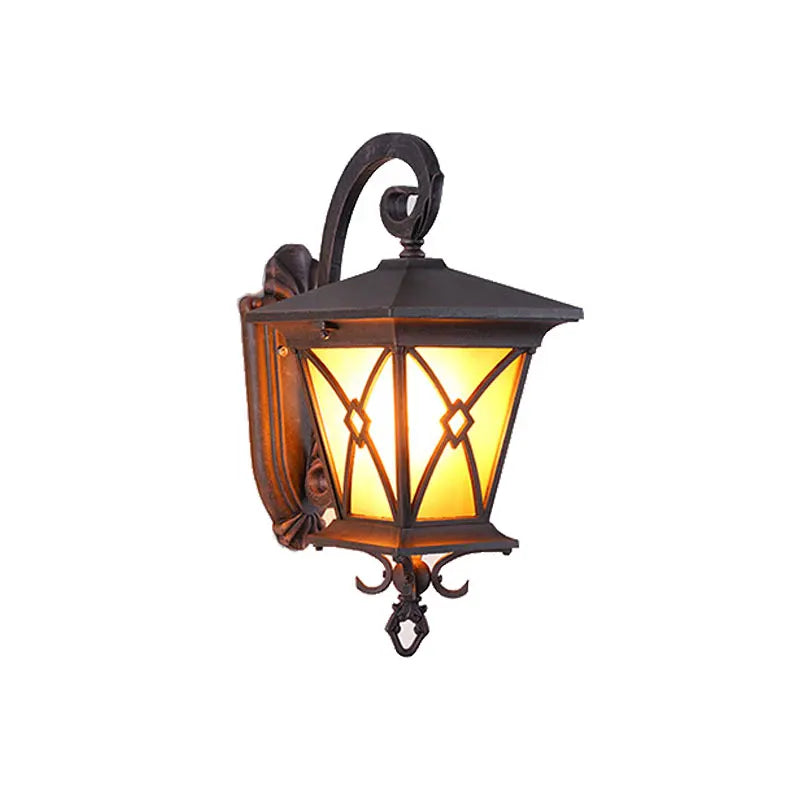 lampe murale vintage noire jaune classique éclairage cuisine chambre entrée étude écrou métallique