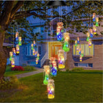 Mobile lumineux solaire oiseaux stylisés couleurs vives moderne extérieur LED changeantes