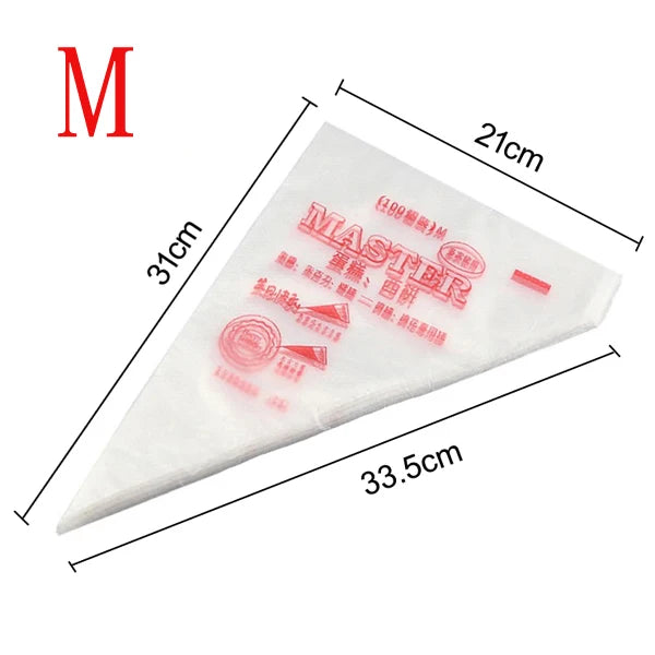 sacs décoration pâtisserie blanc rouge texturés translucides master logo dessert pâtissier triangle taille