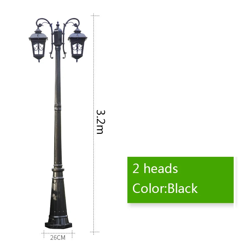 lampe rue industrielle bronze noir verre teinté ornements floraux classique ip54 26cm 3m