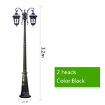 lampe rue industrielle bronze noir verre teinté ornements floraux classique ip54 26cm 3m