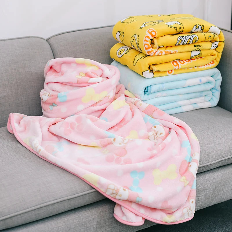 couverture peluche douce motif anime kawaii coeur fleur chambre canapé chaud confortable coton rose