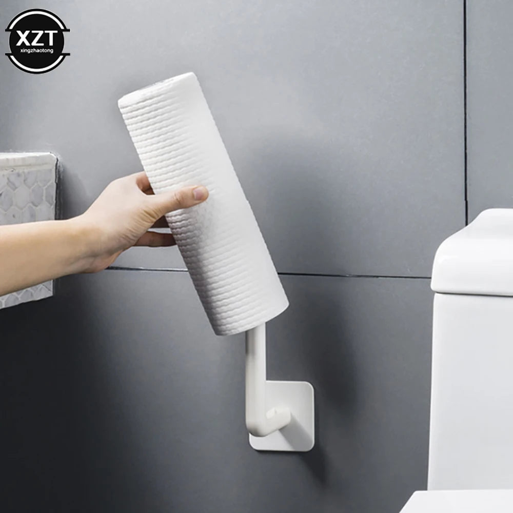 porte rouleau papier toilette adhésif mural blanc bois moderne minimaliste support cuisine