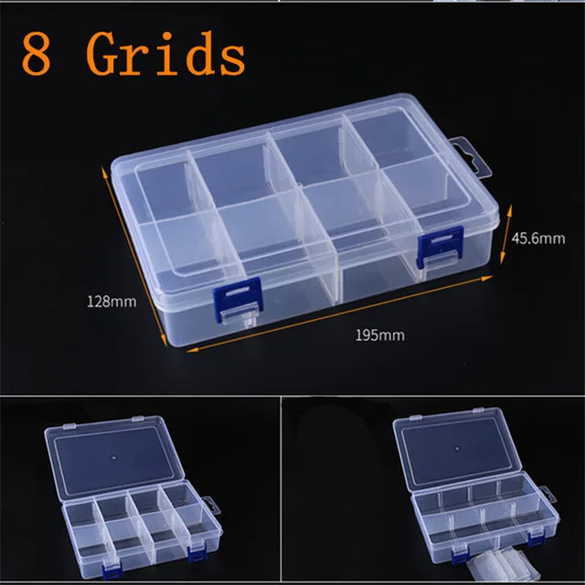 boîtes rangement transparentes modernes compartiments pliables poignées organisation bijoux vis pratiques plastique