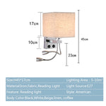 lampe murale moderne beige chrome toile lin interrupteur spot e27 cuisine chambre coucher entrée
