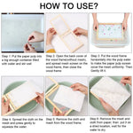 cadre bois texture naturelle feuilles séchées papier modeler coupelle plastique cuillère bois diy artisanat