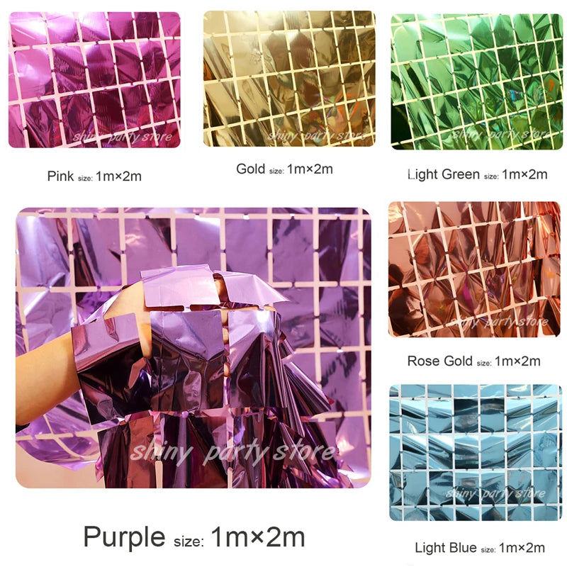 rideau pluie décoratif brillant mariage fête anniversaire fond photo murale couleur or