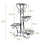 étagère métal plantes niveaux floral classique noire intérieure assemblage pots