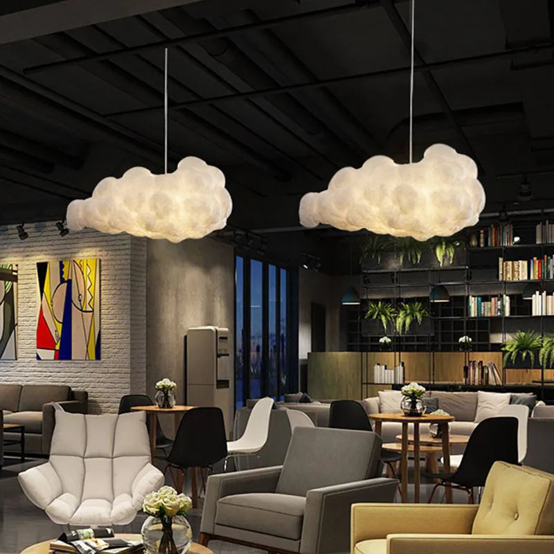 suspension luminaire led blanc nuage doux moderne salon chambre enfant salon décoratif