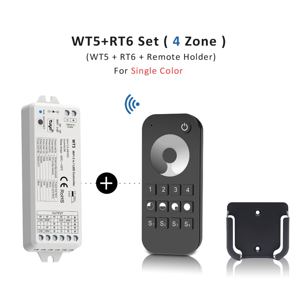 contrôleur led intelligent wifi rf 24g rh blanc noir cct rgb cct rgbw led