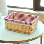 Détail de la doublure tissée du panier en osier