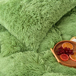 Ensemble literie 4 pièces avec housse de couette et taies d'oreiller en flanelle