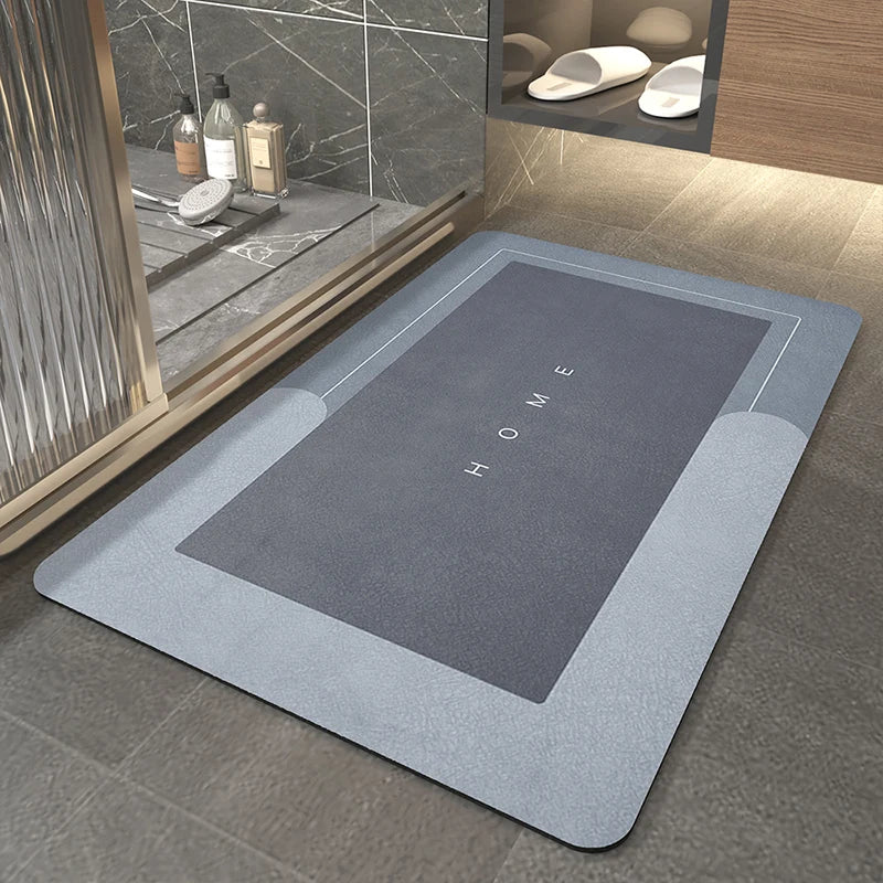 tapis sol moderne gris texture douce adhésif salle bain cuisine maison minimaliste