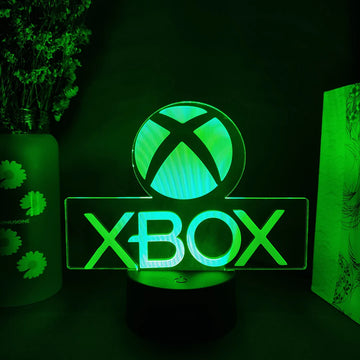 veilleuse led logo xbox multicolore moderne télécommande base noire chambre enfantDecorationBureau