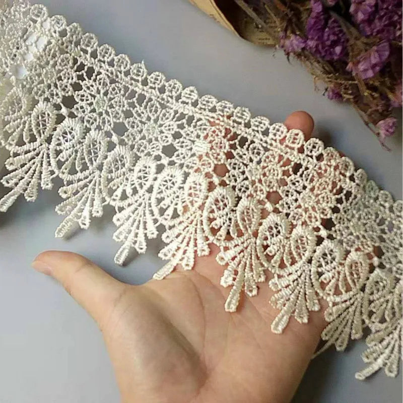 dentelle polyester fleurs dorée classique 10cm ajouré tissu coton garniture strass transparent costume applique