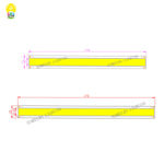ruban led jaune 140mm 170mm clips modernes 12v 2000 lumens 20000h