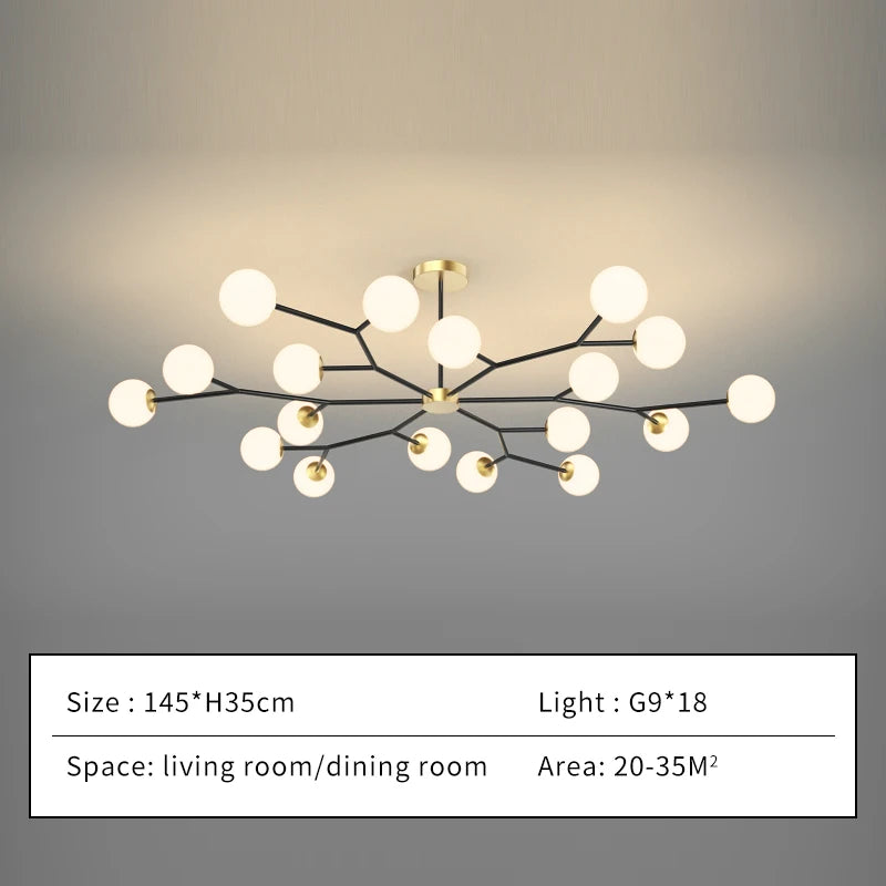 chandelier moderne suspension led 12 lumières blanc doré chambre salon
