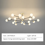 chandelier moderne suspension led 12 lumières blanc doré chambre salon