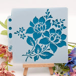 gabarit peinture fleurs moderne blanc bleu noir feuilles floral opaque minimaliste bricolage scrapbookcoration