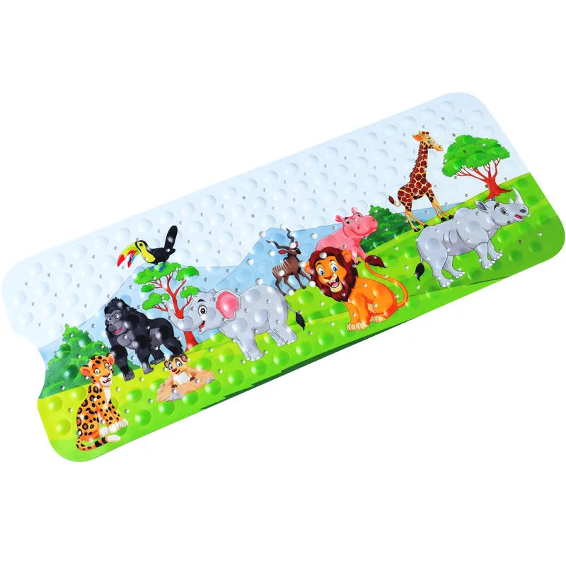 tapis bain pvc thème marin poissons coraux géométrique antidérapant moderne enfantin suction salle bain