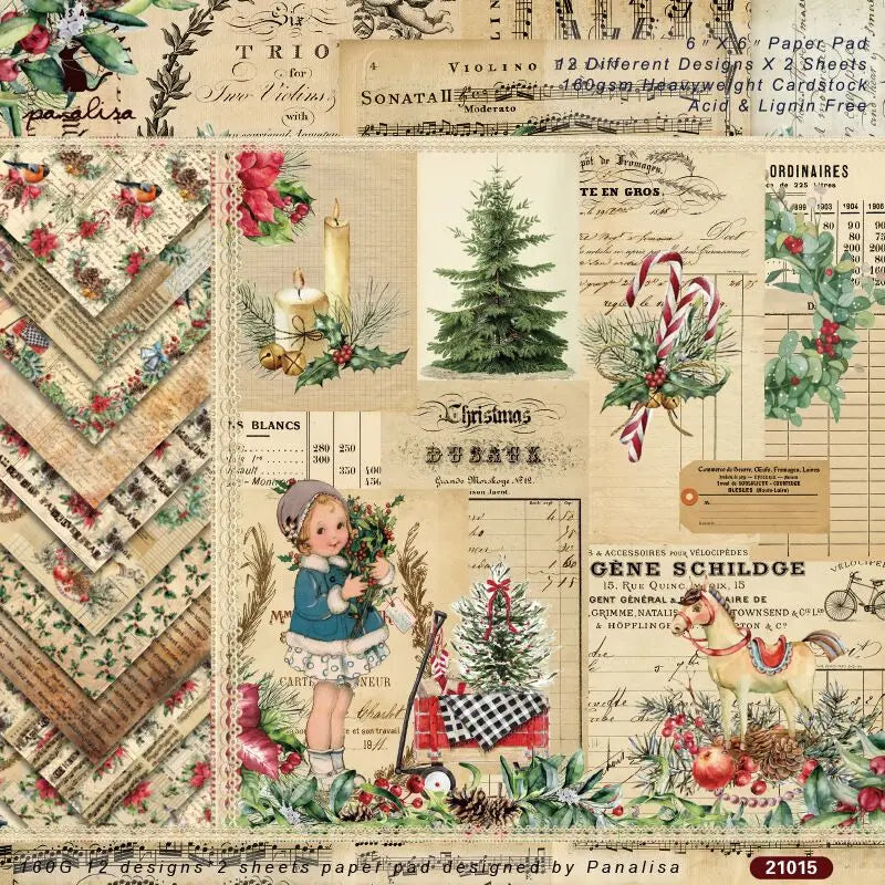 Papier scrapbooking Noël motifs variés