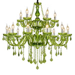 lustre vert olive cristal pendeloques goutte classique 58x60cm suspension chambre salon