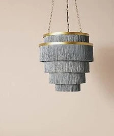 suspension lumineuse franges moderne or blanc gris élégant chambre fille lumière bohème