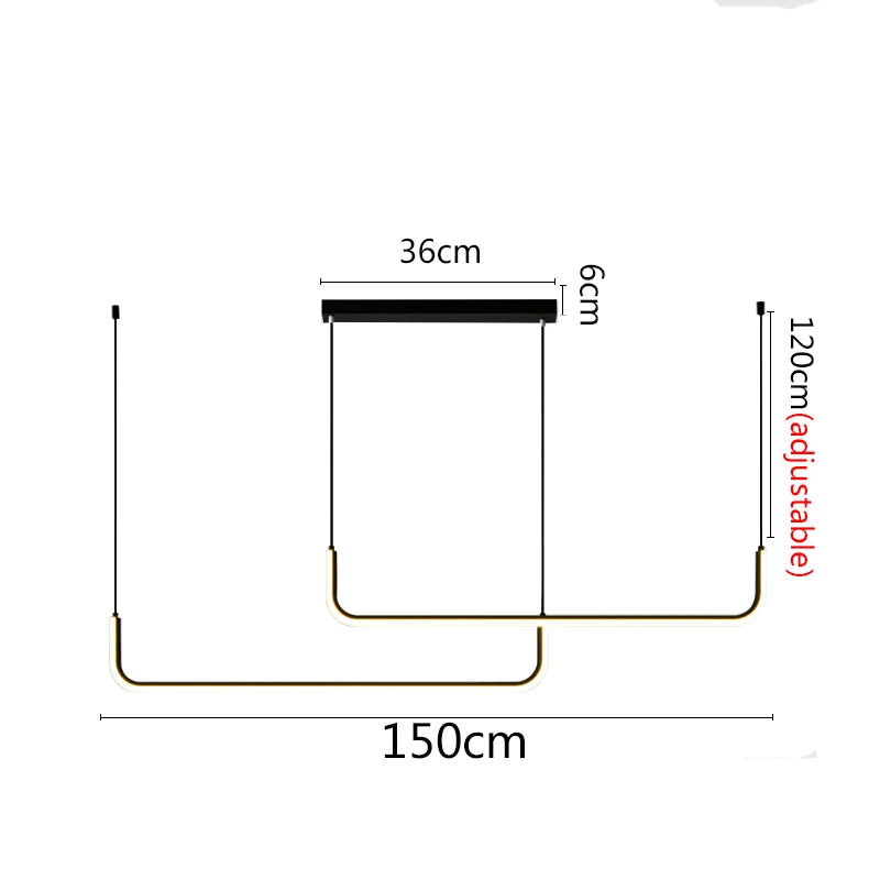 Lampe suspendue moderne minimaliste noir doré brillante 249 2000 lumens 21 42W