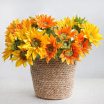 tournesol artificiel bouquet jaune orange décoration intérieure maison anniversaire mariage noël festive