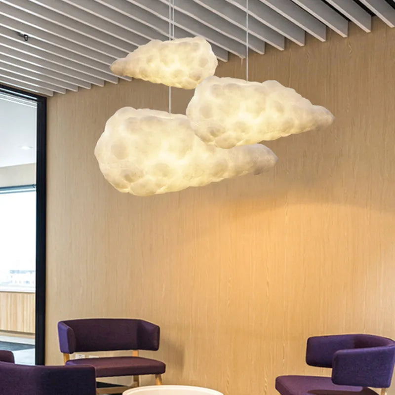 suspension luminaire led blanc nuage doux moderne salon chambre enfant salon décoratif