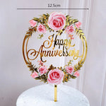 Décoration gâteau baby shower fleurs acryliques
