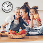 horloge murale jour semaine cadran argenté face blanche moderne minimaliste quartz aiguille salon