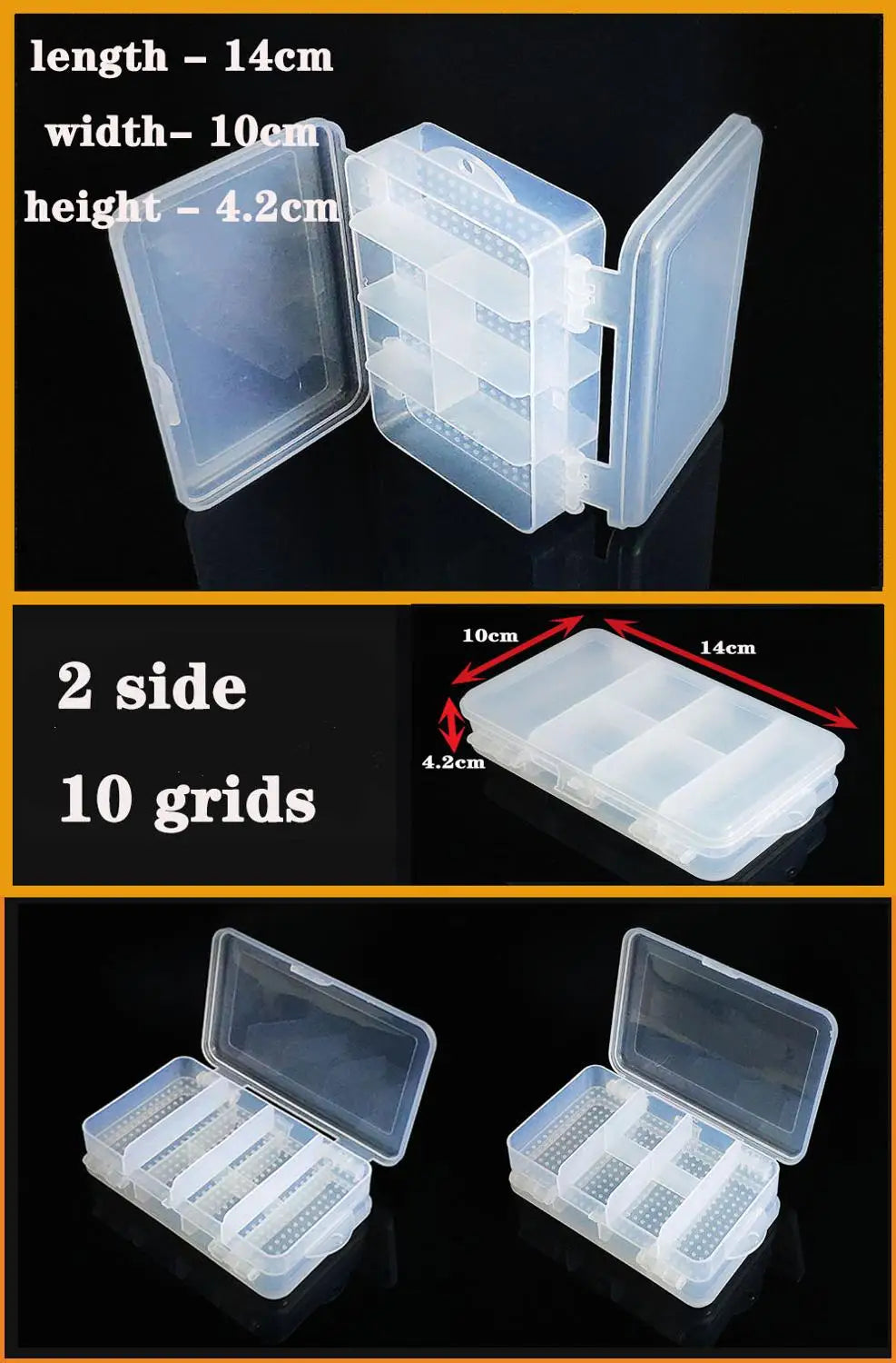 boite rangement plastique transparente compartiments ajustables bijoux petits objets divers