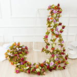 guirlande fleurs artificielles roses décoratives mariage anniversaire intérieur rouge rose blanc violet