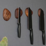 porte couteaux magnétique bois mural couteaux noir support marron minimaliste moderne cuisine