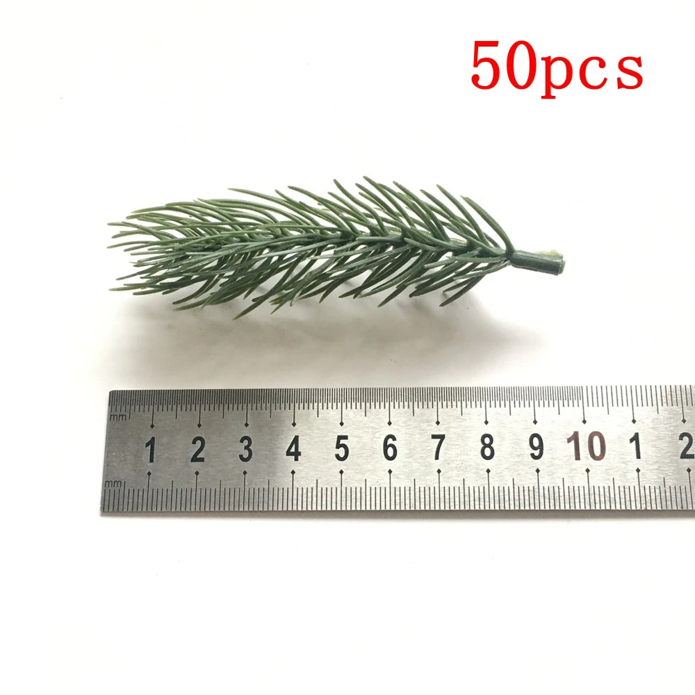 décoration intérieure branche artificielle sapin feuilles vert naturelle clips diy 50 pièces festive mariage