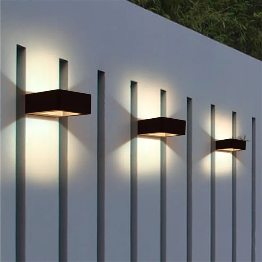 applique murale led moderne étanche noir ip65 verre trempé 2492000lm 85265v