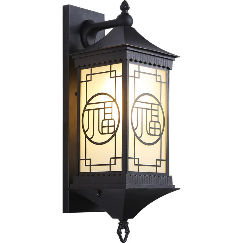 lampe murale noire moderne motif géométrique ip65 transparent aluminium echangement e27